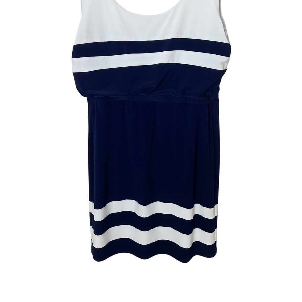 Lauren Ralph Lauren Navy White Striped Sleeveless Dress Beach Cover Up 12 Petite - Picture 7 of 10
